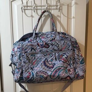 Vera Bradley Quilted Paisley Travel Bag - Gray and Blue